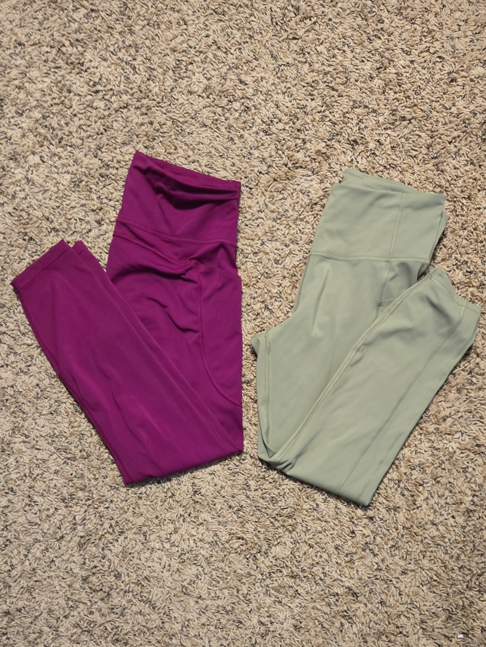 Athleta Magenta And Sage Leggings